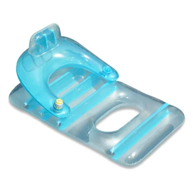 Relax in Style: 66″ Inflatable Light Blue and Clear Classic Swimming Pool Lounge Chair