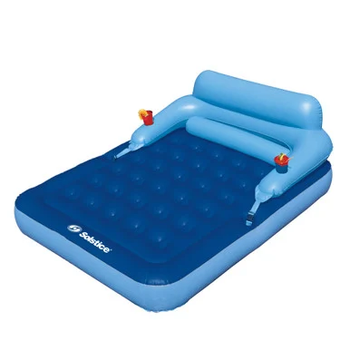 Relax in Style: 80-Inch Inflatable Blue Malibu Pool Mattress with Removable Backrest
