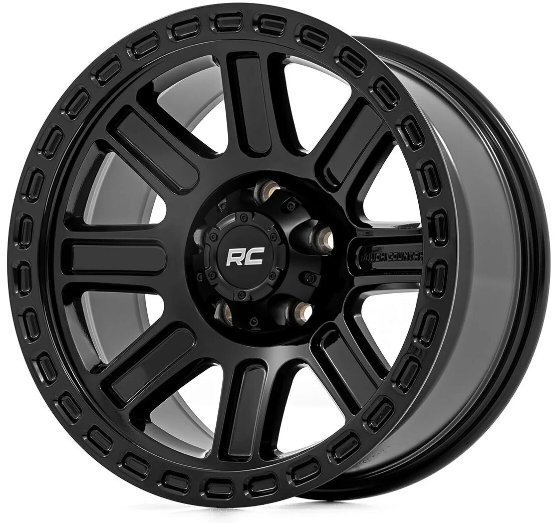 Rough Country 84 Series Wheel - Gloss Black for 87-06 Jeep Wrangler YJ & TJ