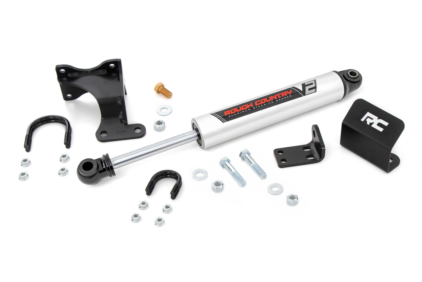 Rough Country 8731970 Axle Mount V2 Steering Stabilizer for 07-18 Jeep Wrangler JK