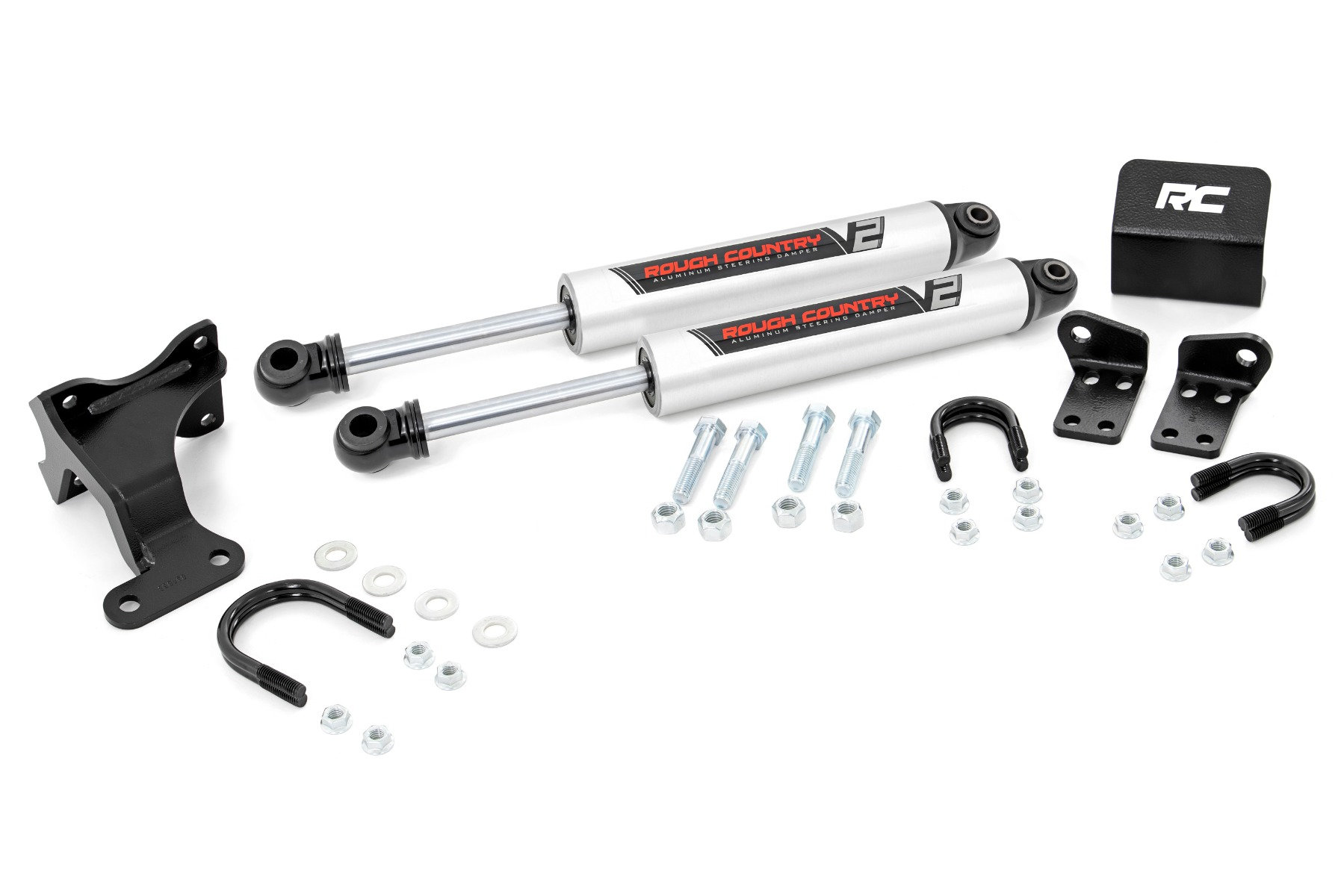 Rough Country 8734970 V2 Dual Steering Stabilizer for 07-18 Jeep Wrangler JK