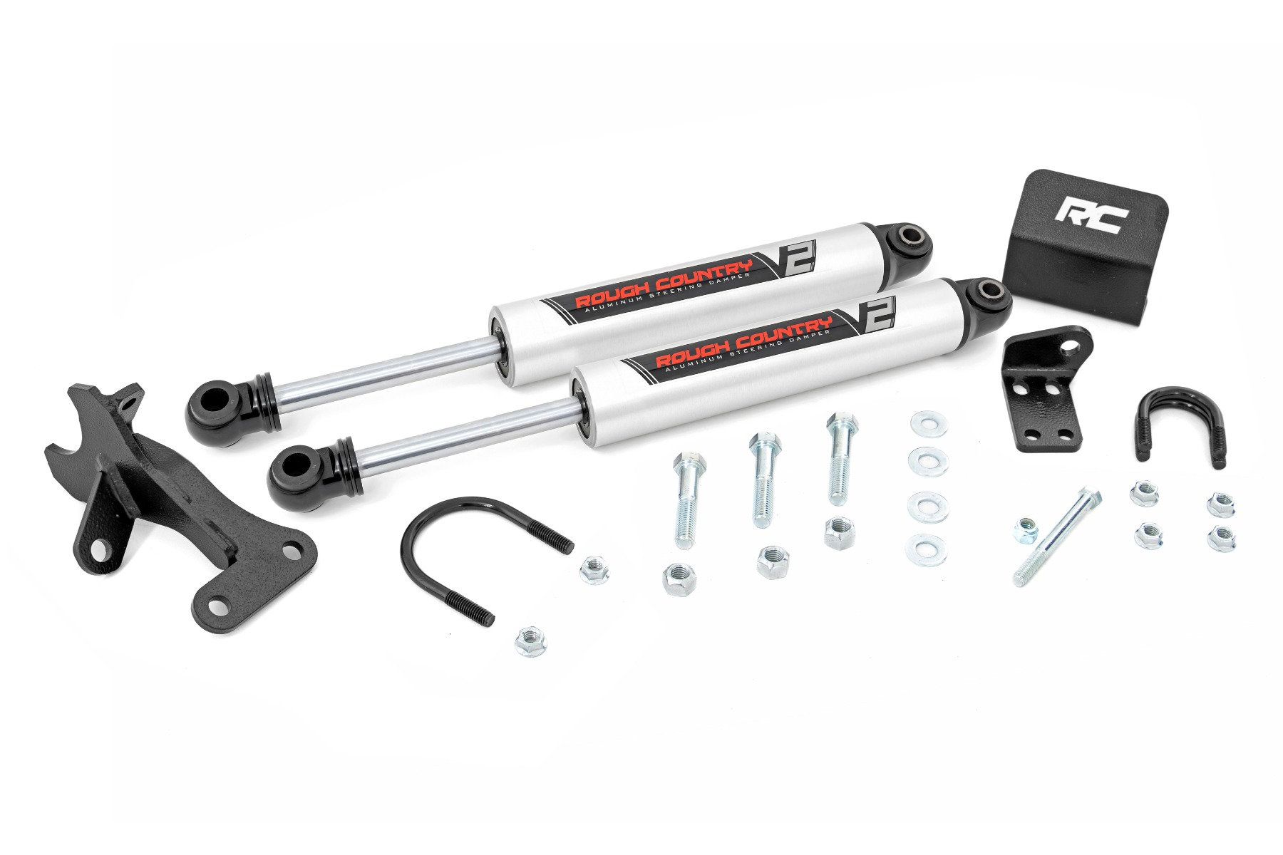 Rough Country 8749670 V2 Dual Steering Stabilizer for 99-04 Jeep Grand Cherokee WJ