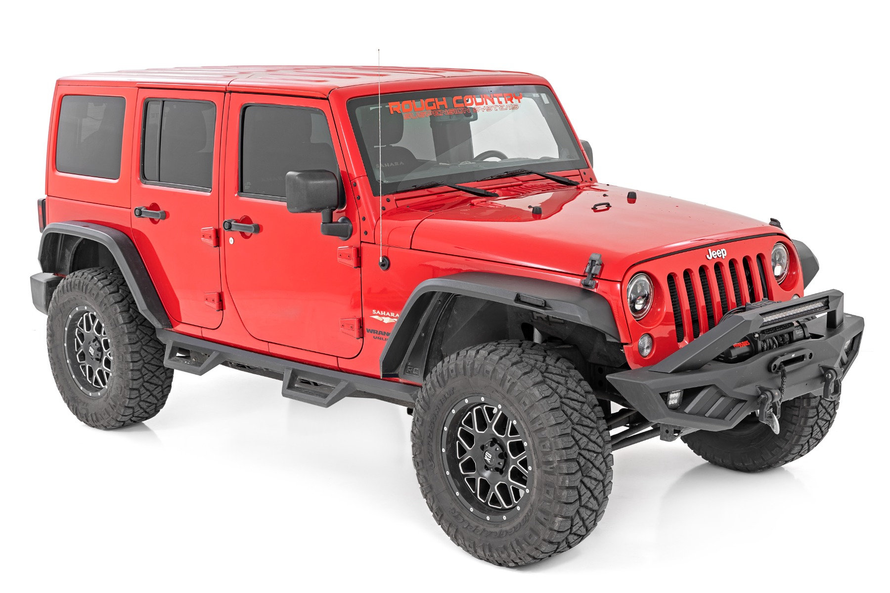 Rough Country 99037 High Clearance LED Flat Fender Flare Kitfor 07-18 Jeep Wrangler JK