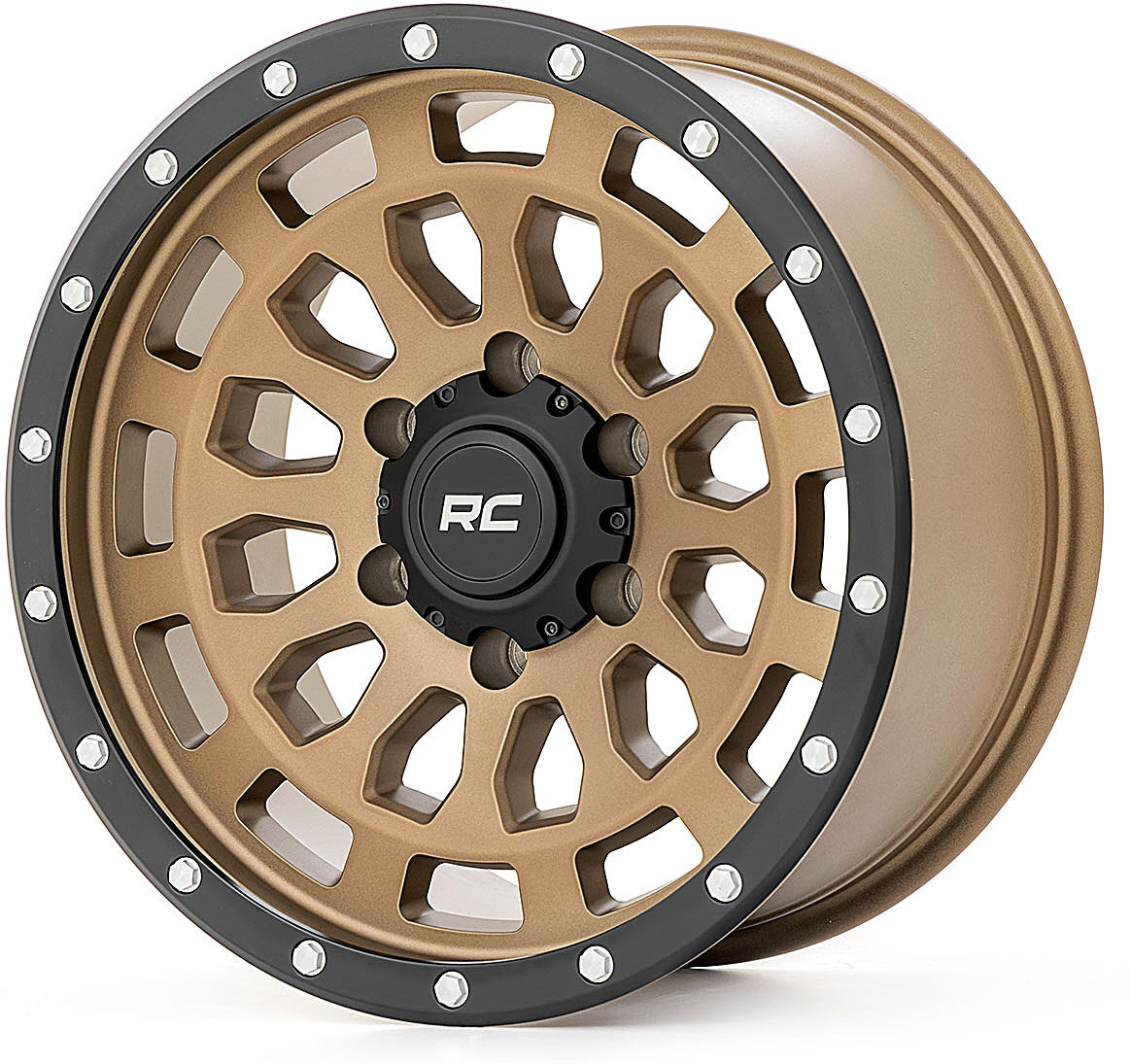 Rough Country 87170913 87 Series Wheel in Bronze with Black Simulated Beadlock for 87-06 Jeep Wrangler YJ & TJ