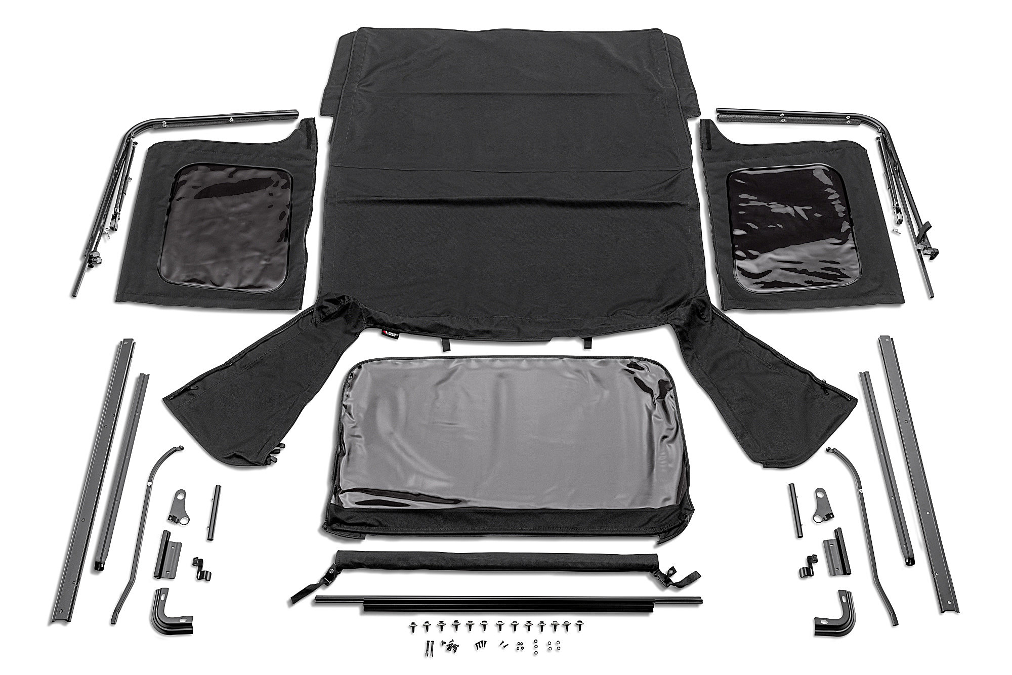 Rugged Ridge Complete Soft Top w/Frame for 76-95 Jeep CJ7 & Wrangler YJ with Full Steel Doors