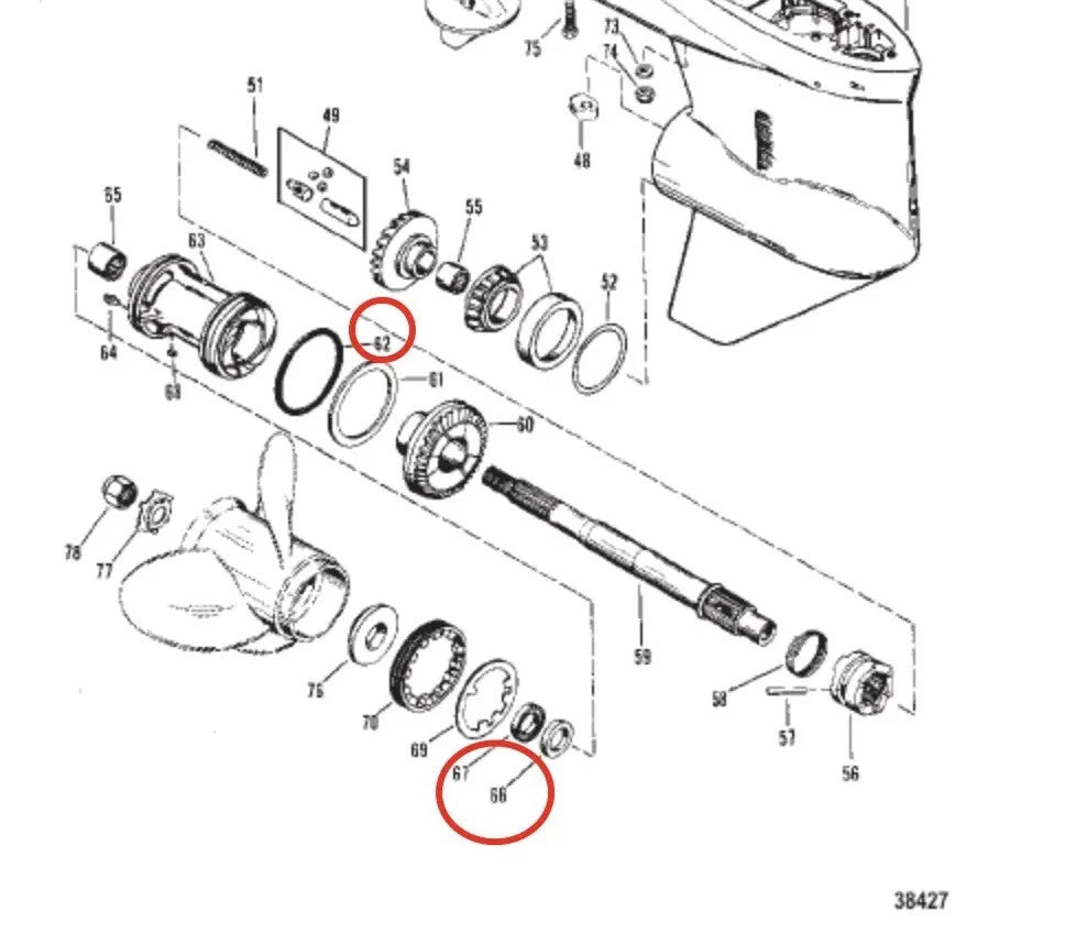 Lower Unit Seal Kit for Mercury Marine 30-125HP (2/4-STR) 8M0204670 8M0214974