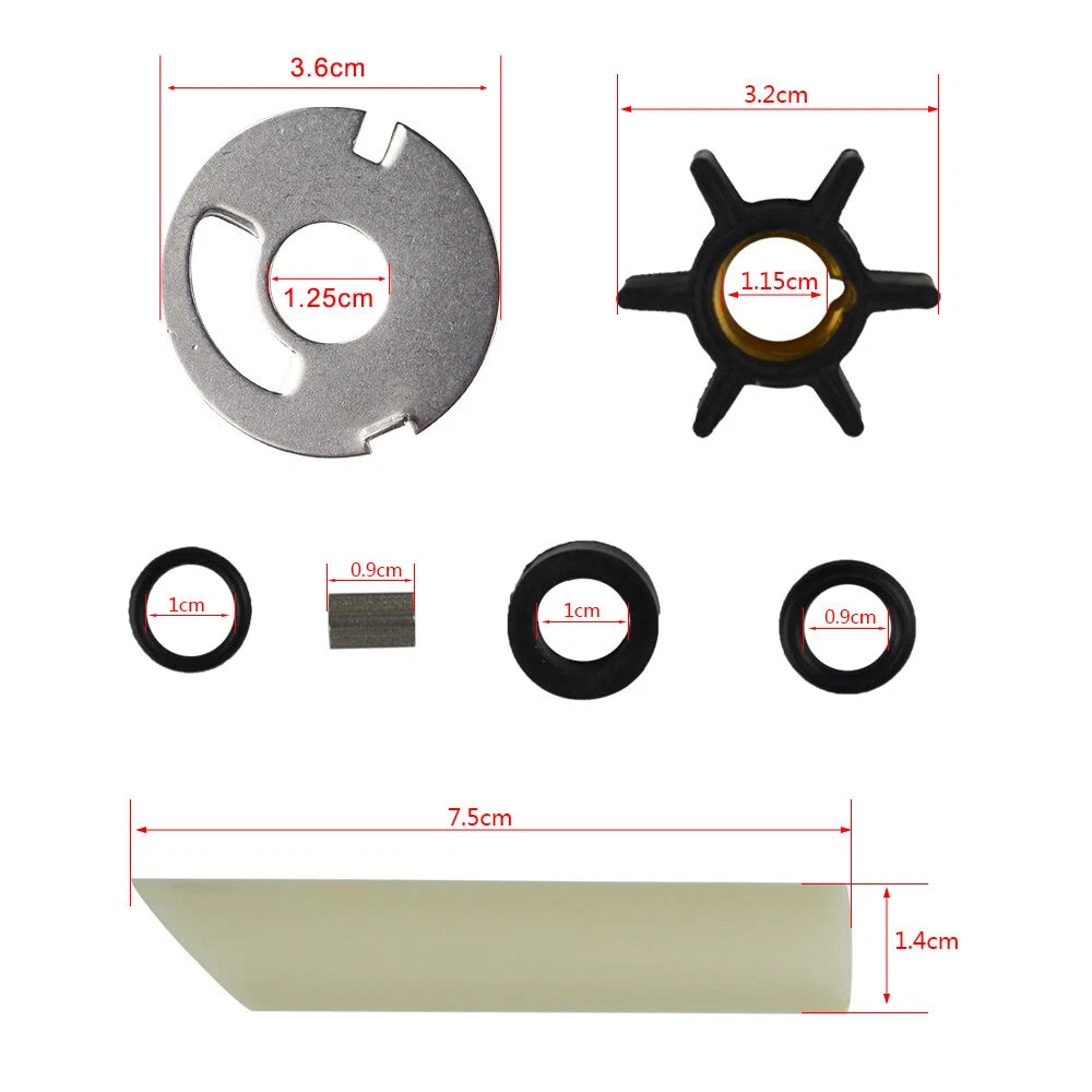 Water Pump Impeller Kit for Mercury 4-9.8 HP Outboard (47-89981Q1, 18-3239)