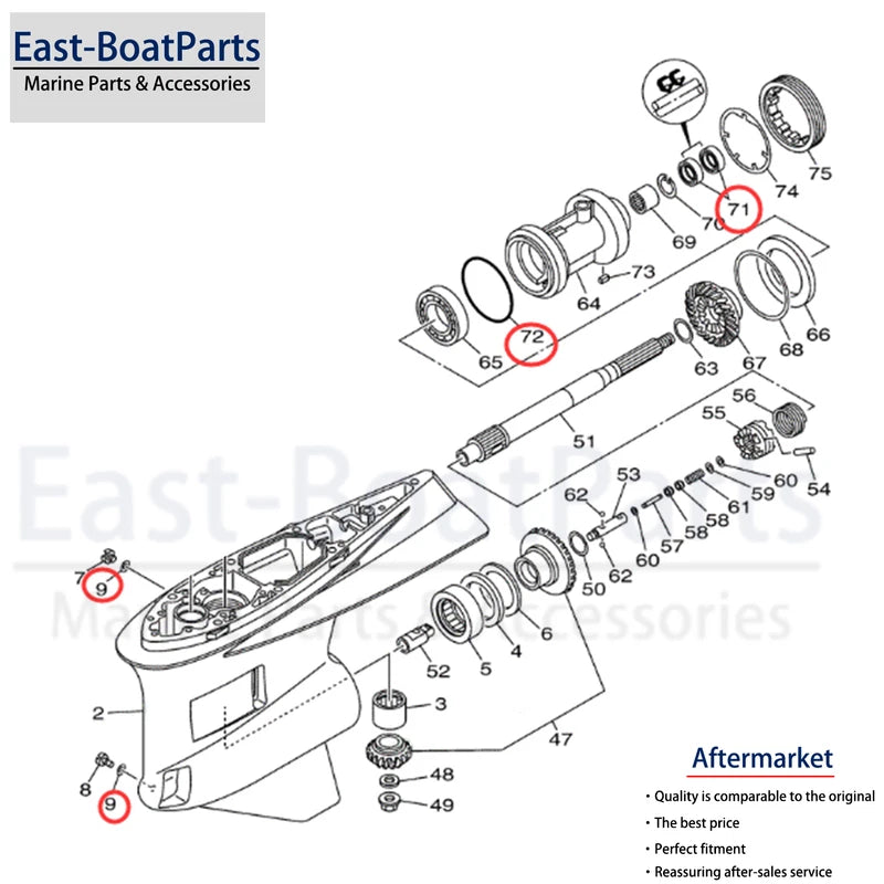 Propeller Shaft Seal Kit for Yamaha FL300 LF300 FL300A LF300A F300 F300A