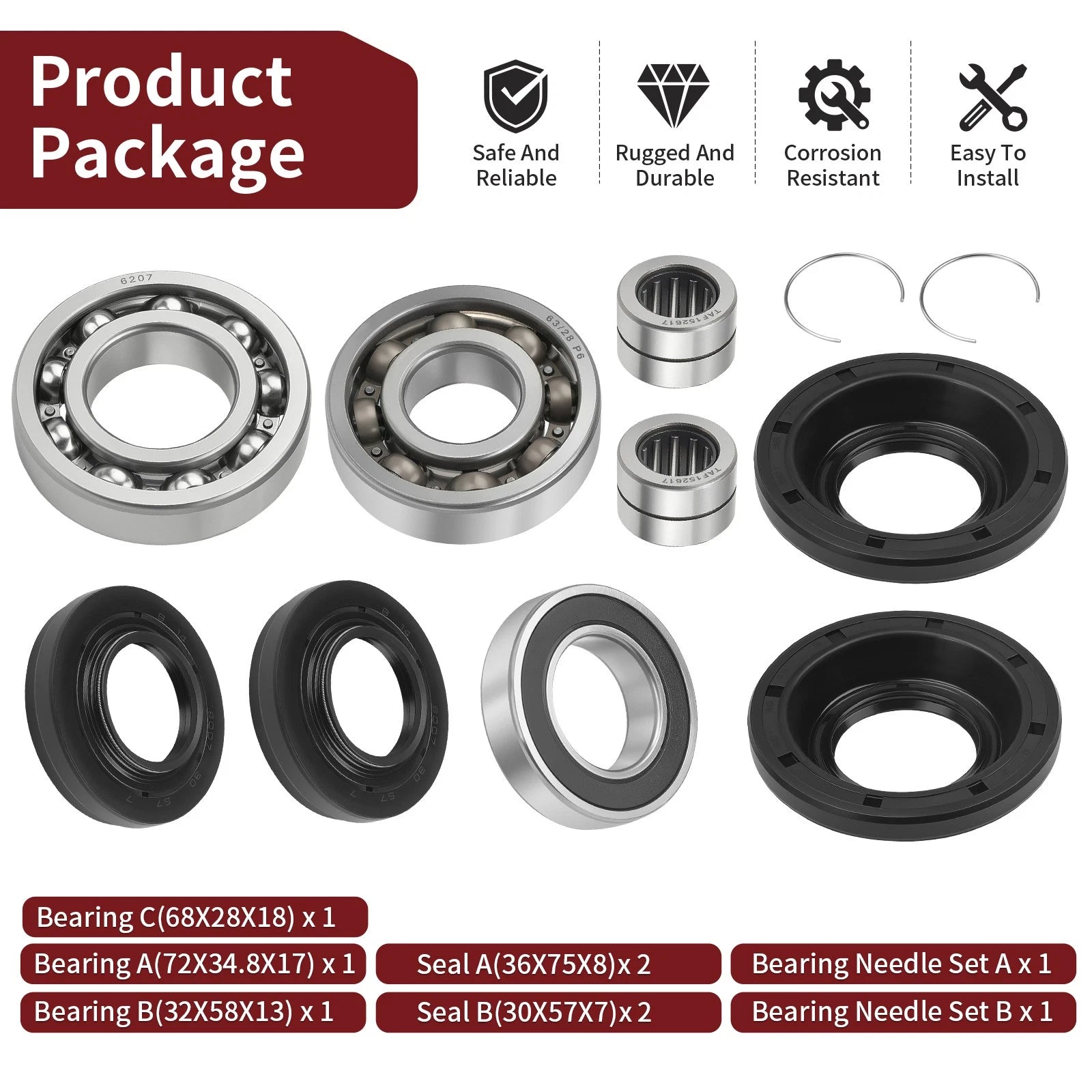 Rear Differential Bearing Seal for Honda TRX500FA Foreman Rubicon (2015–2019)
