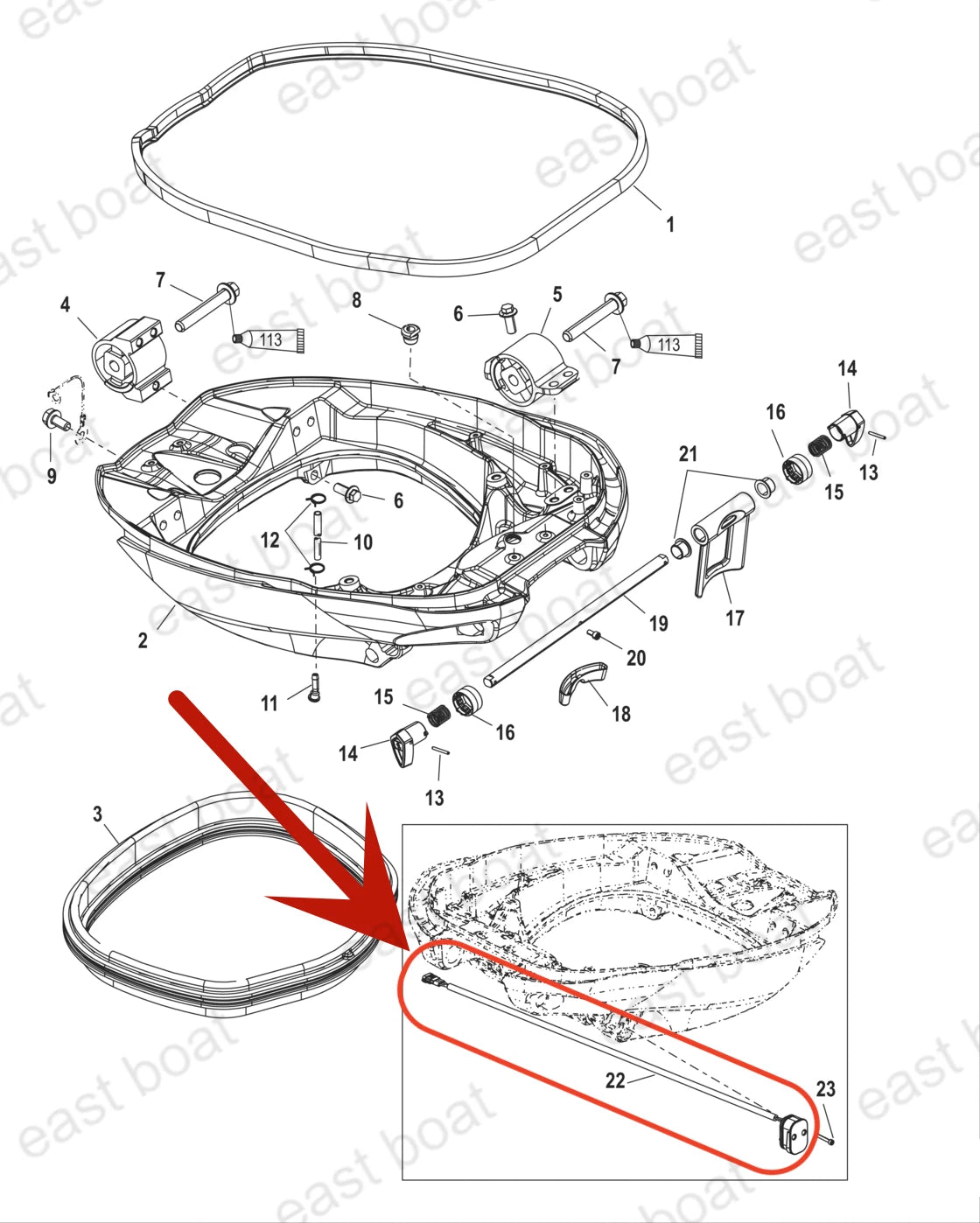 Sensor Trim Position for Mercury Verado 200-300 HP (2001–2023) 888590002