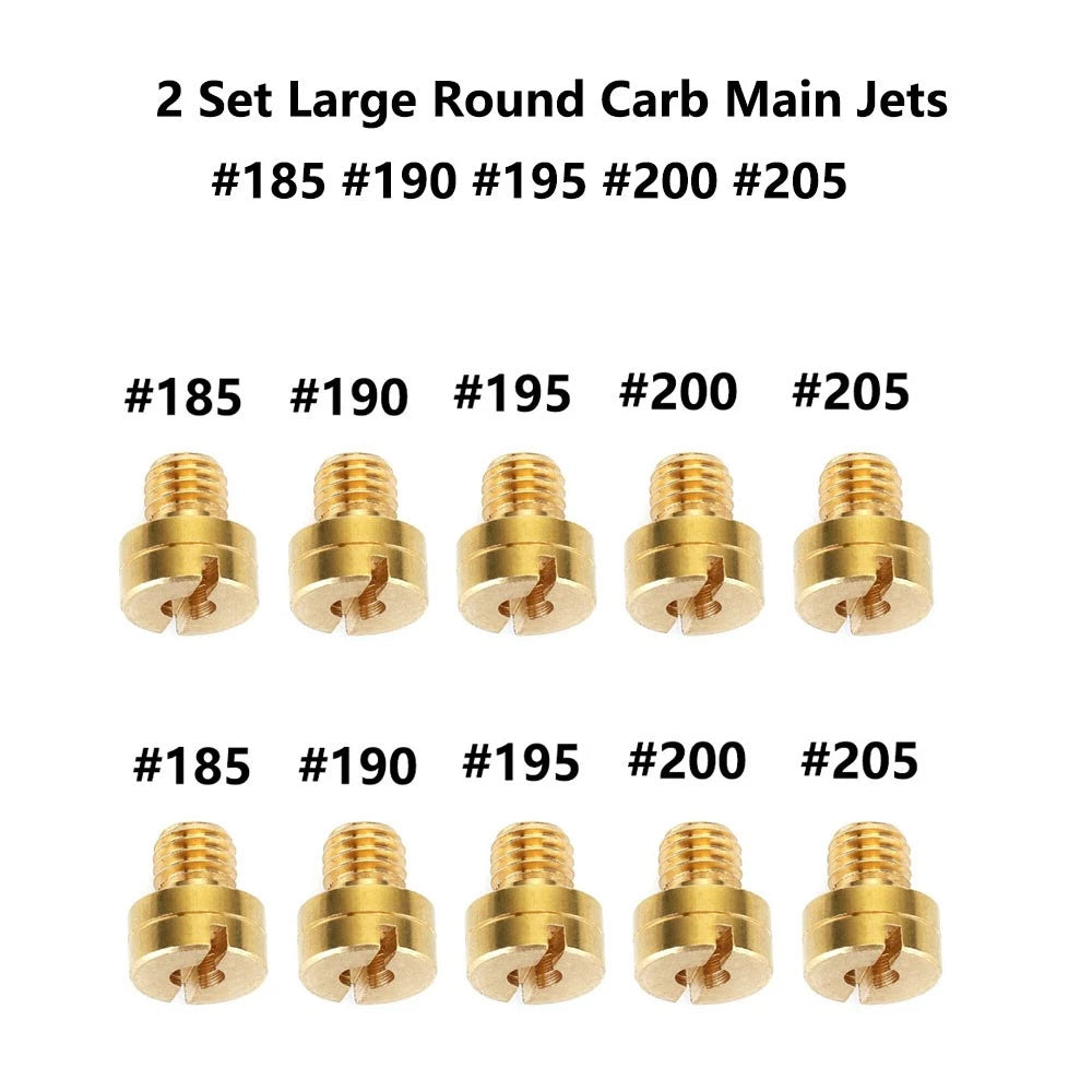 10pcs Carb Main Jet Repair for Mikuni N100/604 (#185, #190, #195, #200, #205)