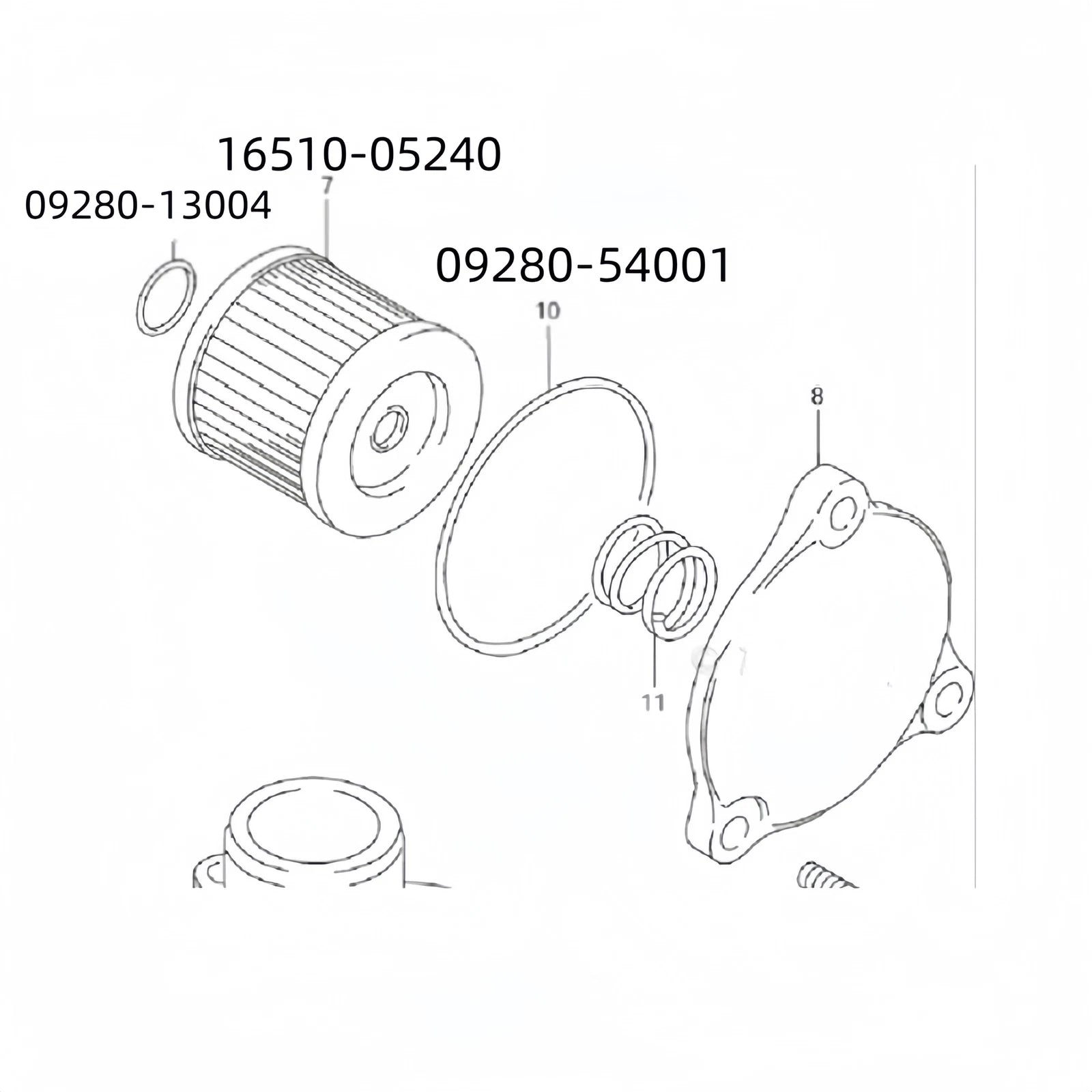 Oil Filters with O-ring for Suzuki DF 9.9 15 16510-05240 09280-13004 09280-54001