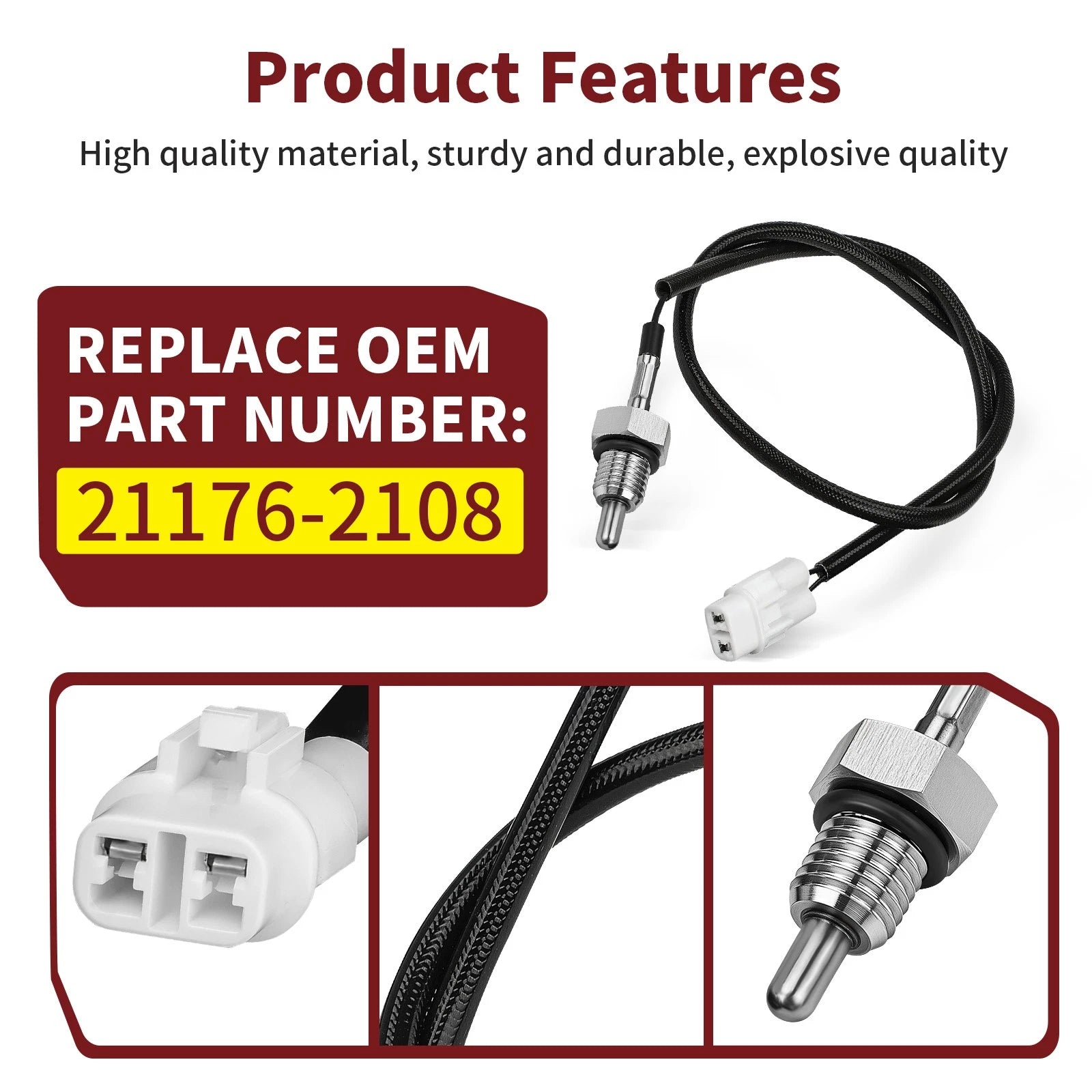 Oil Temp Sensor 21176-2108 for Kawasaki Mule 610 KAF400 (2005–2016)