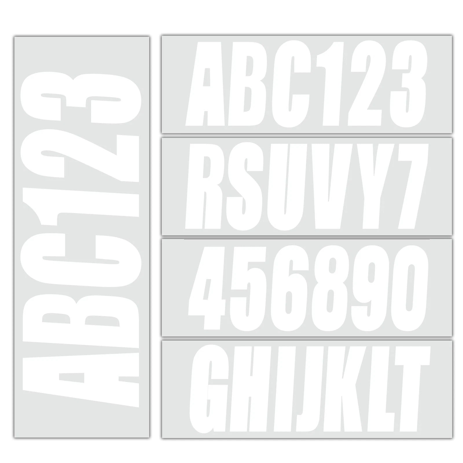 Sticker Decals A-Z Letters & 0-9 Numbers for Marine Boat (3")