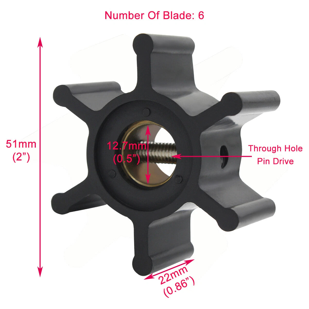 Sea Water Pump Impeller Repair Kit for Johnson (09-1026B) Jabsco (673-0001, 18-3080)