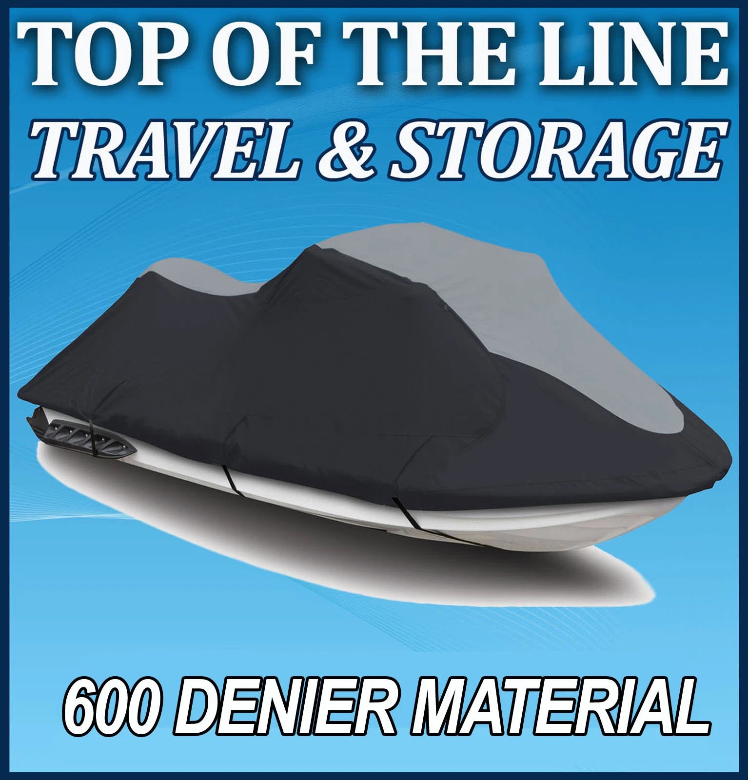 600 Denier Trailerable Cover for Sea-Doo RXT (2005–2007) Black/Grey