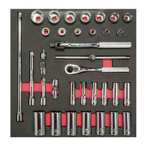 URREA 35 pc 3/8" DRIVE SOCKET SETS WITH ACCESSORIES #CH201