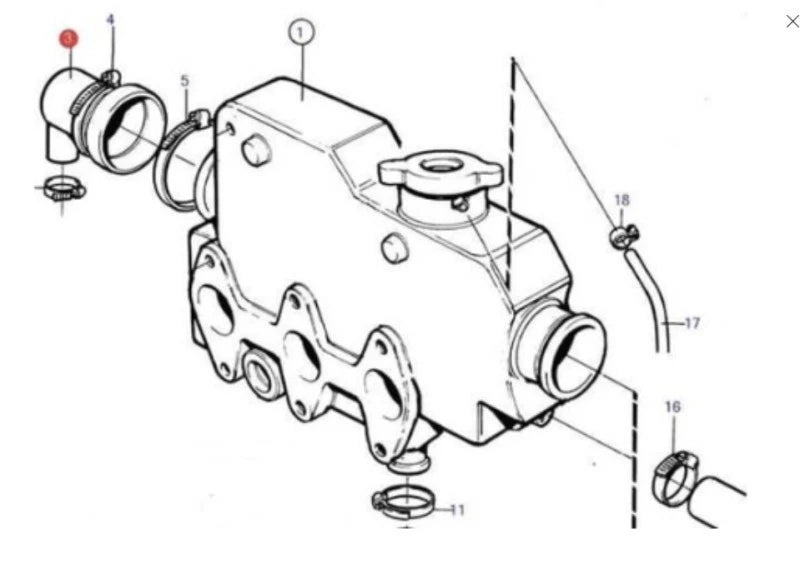 2X Heat Exchanger End Cap for Volvo Penta MD 2030 (1990–1999) 3580326 145536370