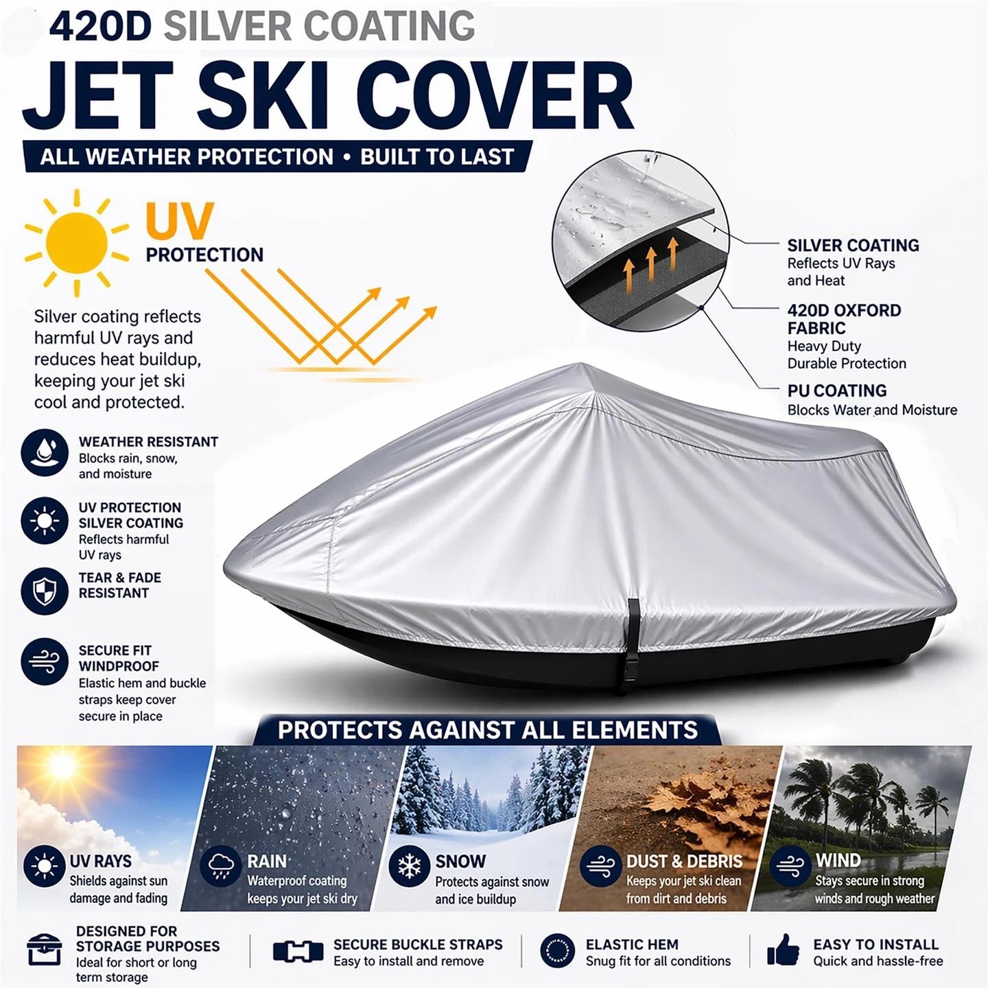 PWC Cover for Sea Doo RXP Deluxe (2004–2008) 420 Denier