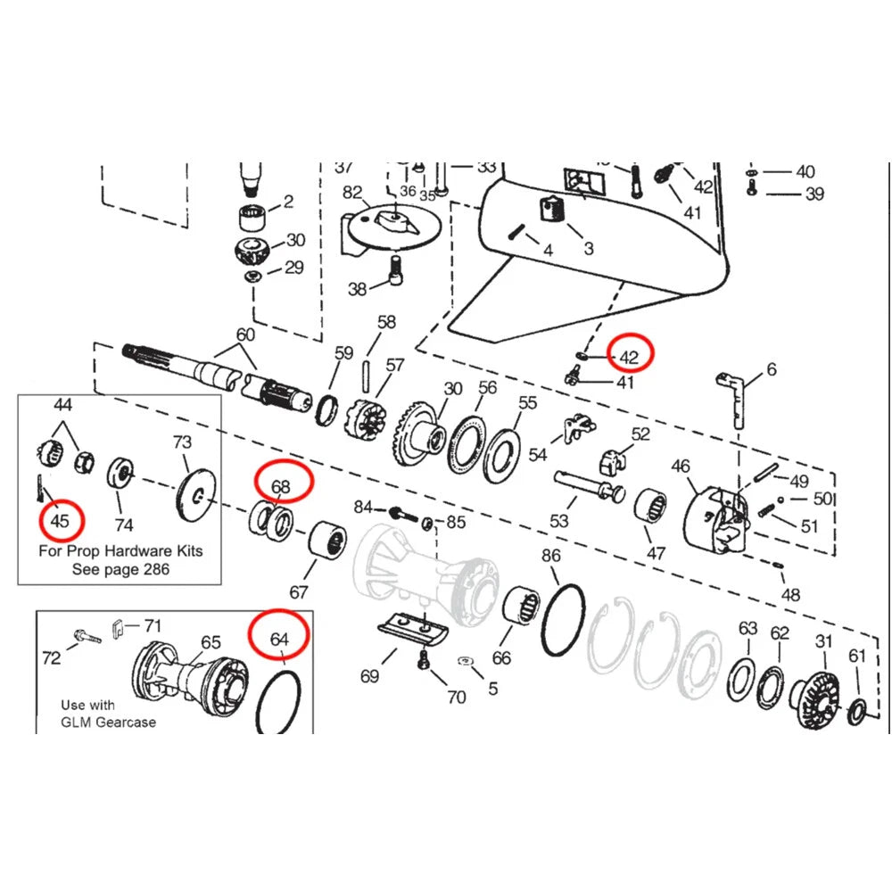 Lower Gearcase Oil Seal Kit 320862 0777380 0335325 3852105 for OMC Cobra V6 & V8 (1990–1998)