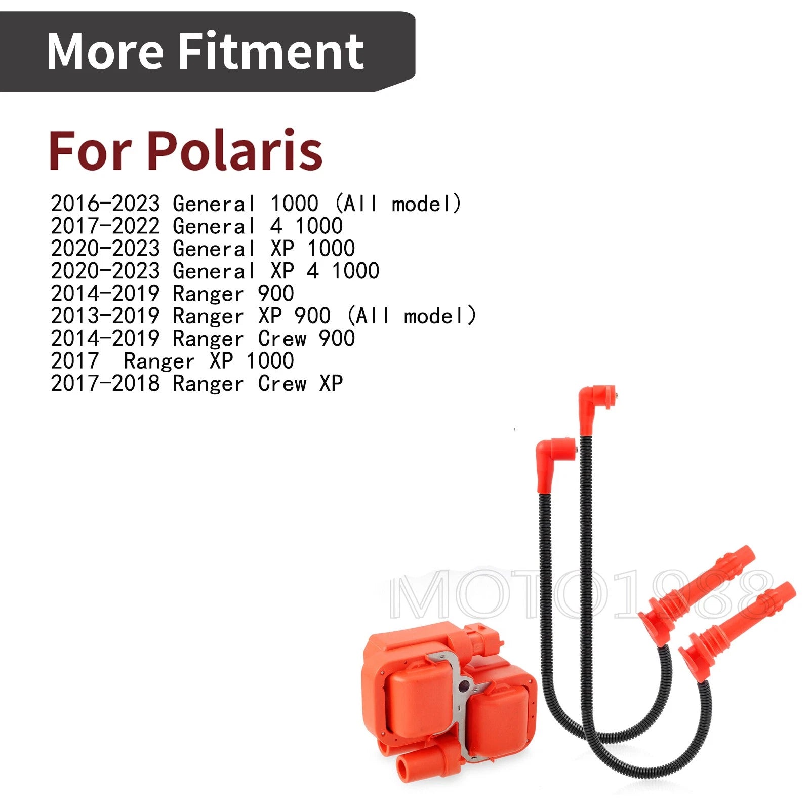 Ignition Coil & Spark Plug Wire Cap for Polaris Ranger 900 (2014–2019)
