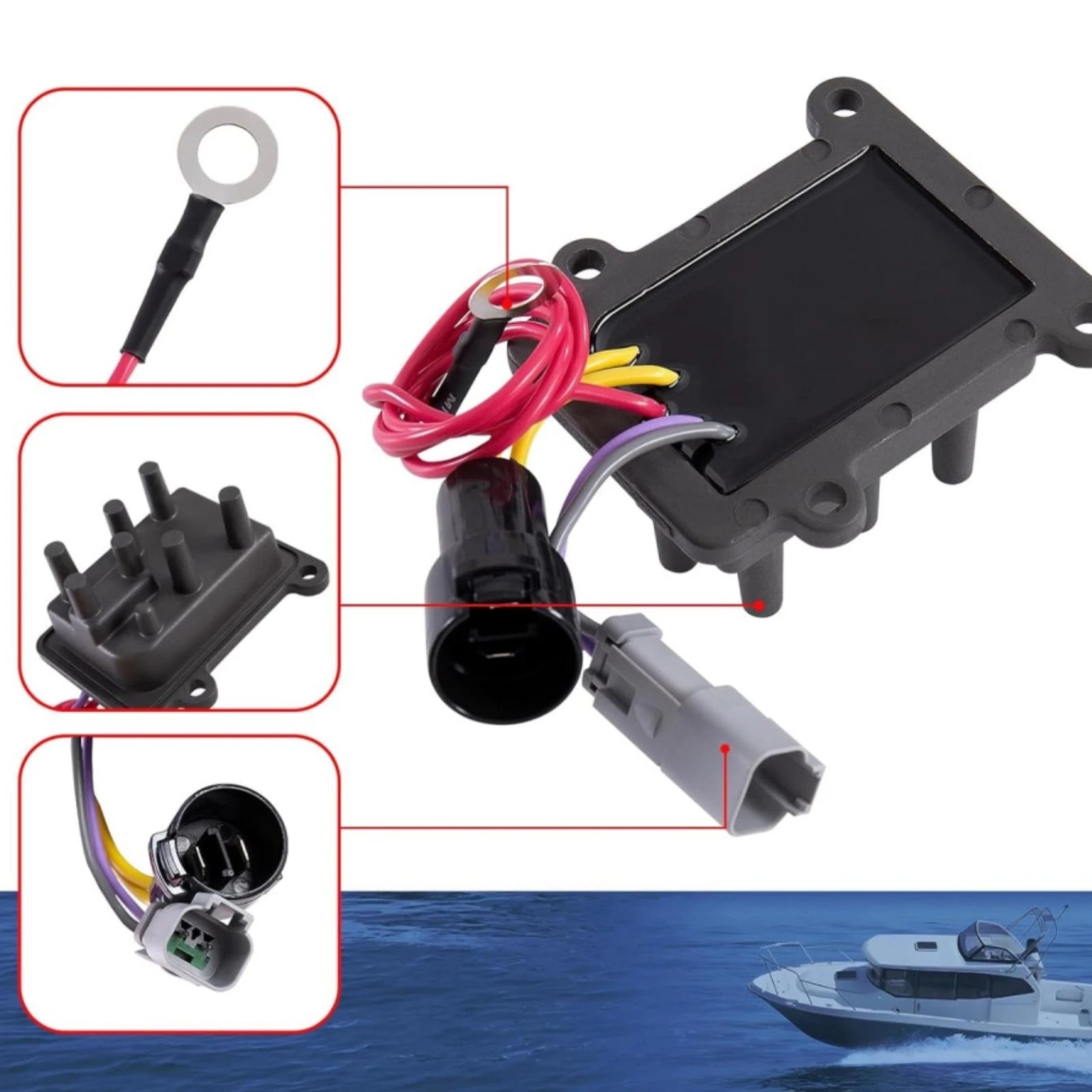 Rectifier/Regulator 35A for Johnson Evinrude OMC BRP (586048, 0586048, 18-5829, 18-5830)