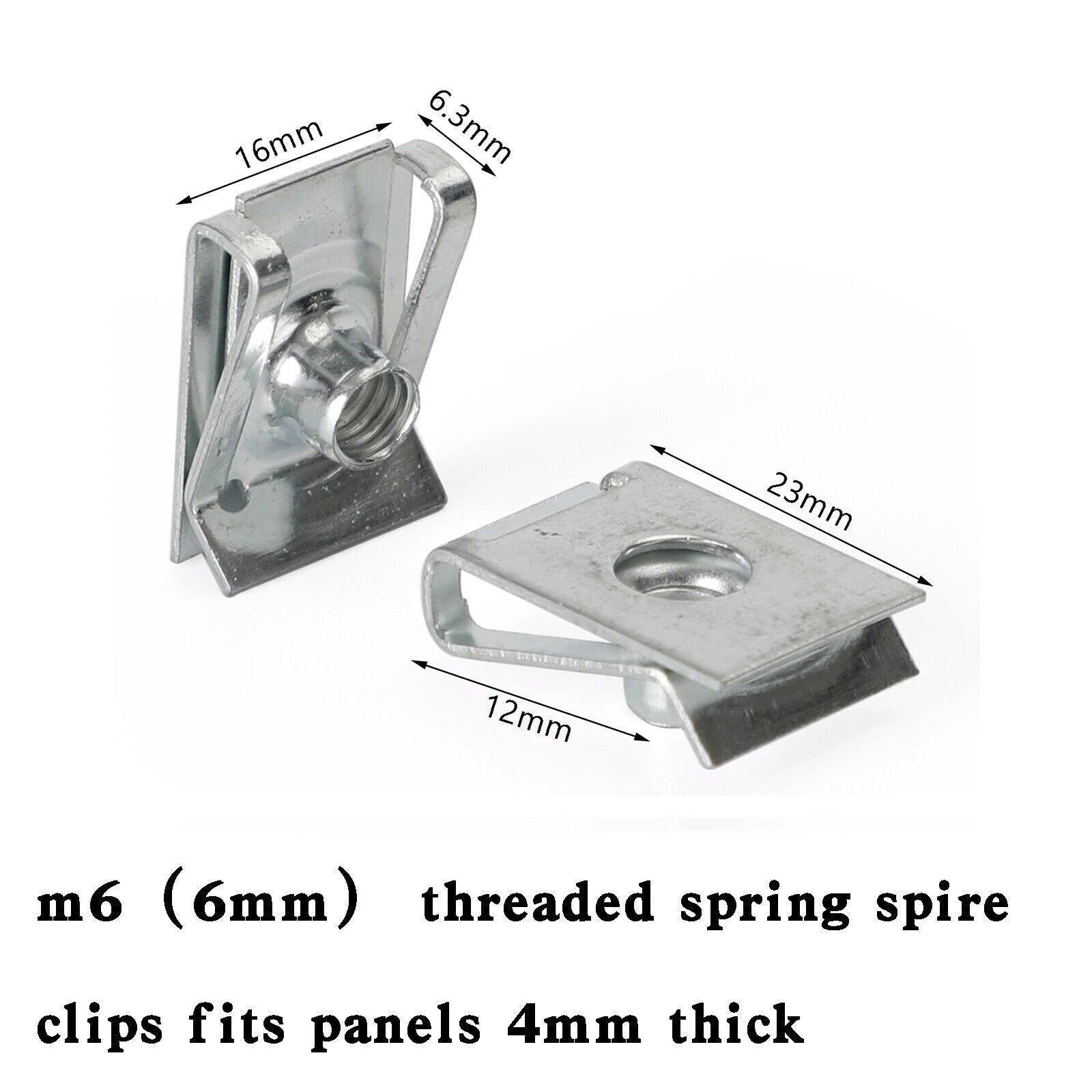 50x Motorcycle Fairing Bolt Nut Zinc-plated Screw Clip 6mm for Honda T