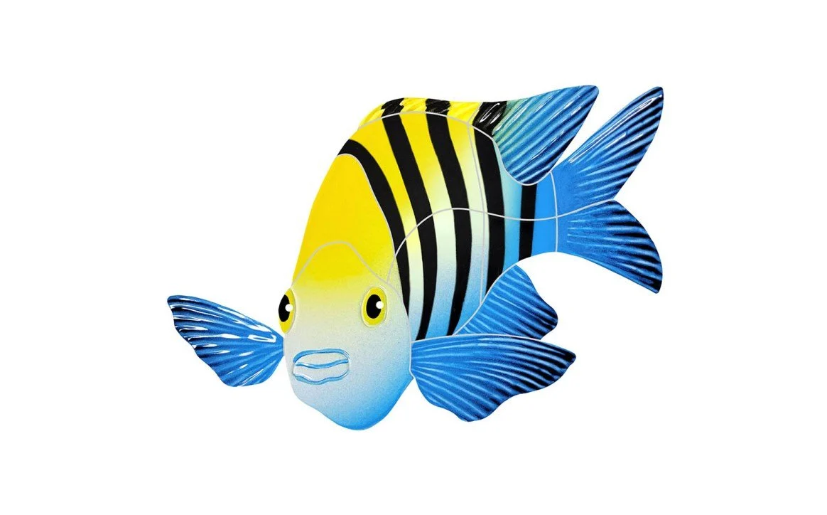 SERMAJS 6″ x 9″ Porcelain Tile Mosaic Sergeant Major Fish