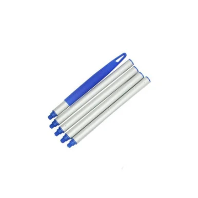 Set of 4 Blue and Silver Swimming Pool Straight Extension Poles for Skimmers – 4ft Length, Easy to Connect