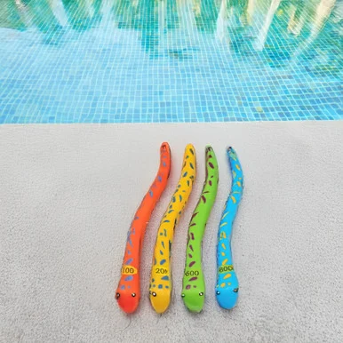 Set of 4 Colorful Moray Eel Diving Point Sticks Swimming Pool Toys 10″