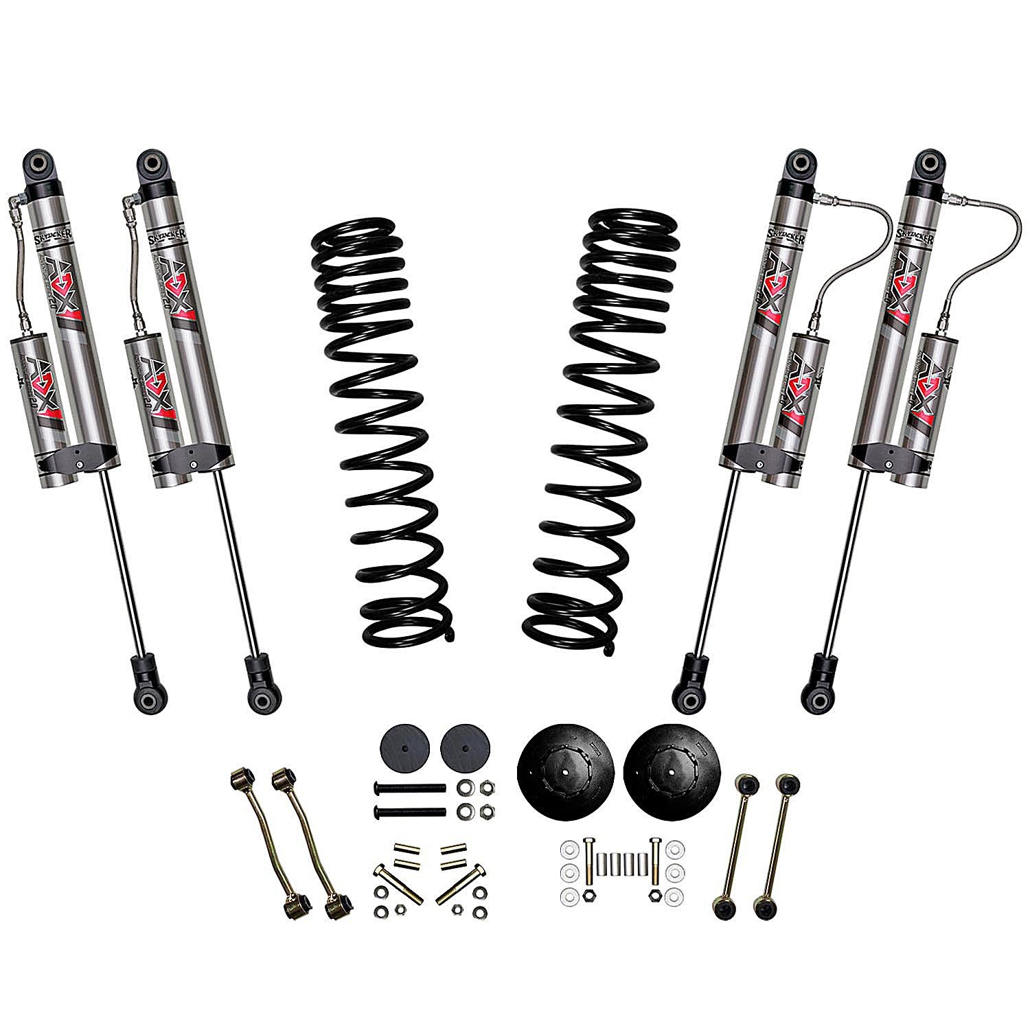 Skyjacker G250KXLT 2.5in. Front Coil & Rear Spacer Lift with ADX 2.0 Remote Reservoir Shocks for 20-22 Jeep Gladiator JT Non-Rubicon Models with Gas Engine