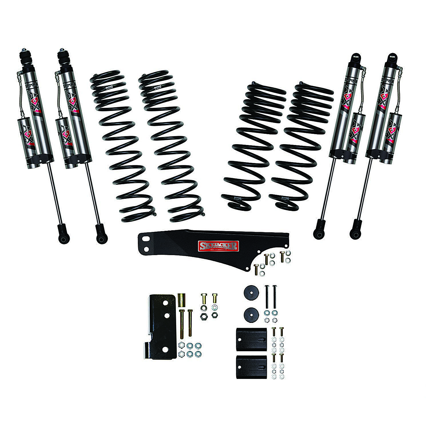 Skyjacker JK25BKXLT 2.5" Dual Rate Long Travel Suspension Lift with ADX Reservoir Shocks for 07-18 Jeep Wrangler JK