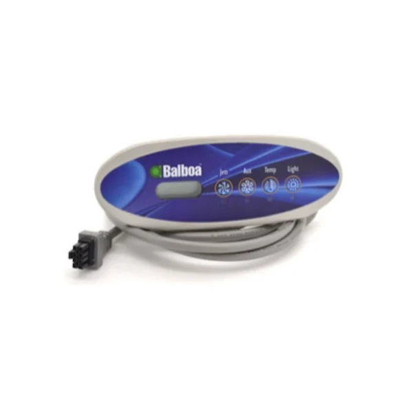 Spaside Control, Balboa ML240, Oval, 4-Button, LCD, Jets-Aux-Temp-Light, Gray Bezel : 54326