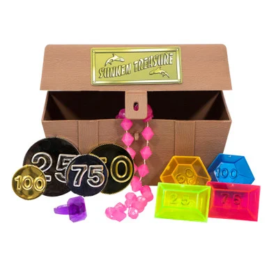 Subtle Colored Sunken Treasure Chest Dive Game Set – Perfect for Pool or Bathtub Fun!