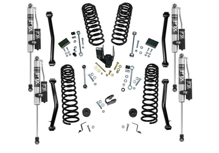 RealTruck Superlift K184FX 4" Dual Rate Coil Lift Kit with Fox 2.0 Reservoir Shocks for 18-23 Jeep Wrangler JL Unlimited 4-Door