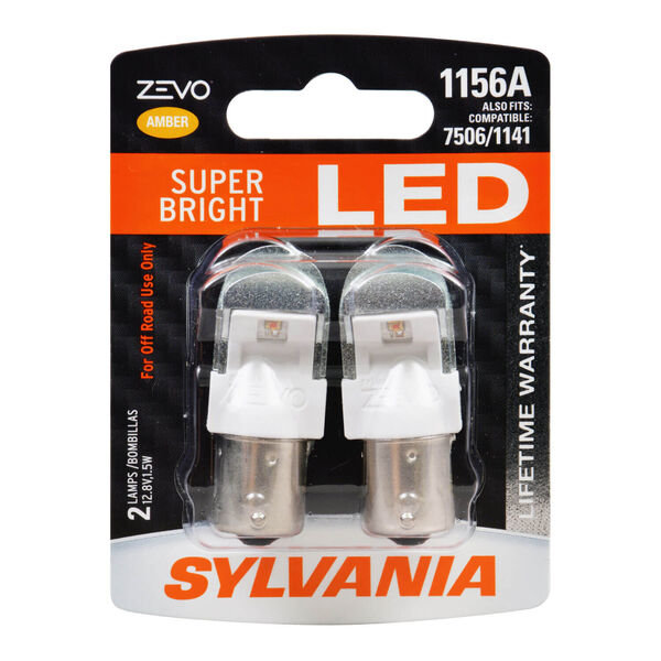 Sylvania 1156ALED.BP2 #1156A Amber Zevo LED Mini2 Pack