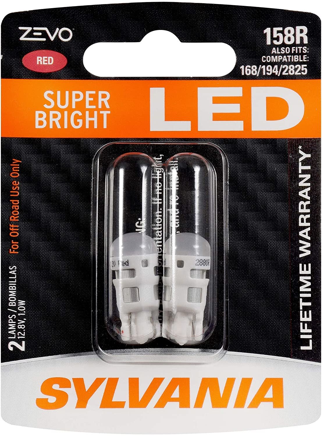 Sylvania 158RLED.BP2 #158R Red Zevo LED Mini 2 Pack
