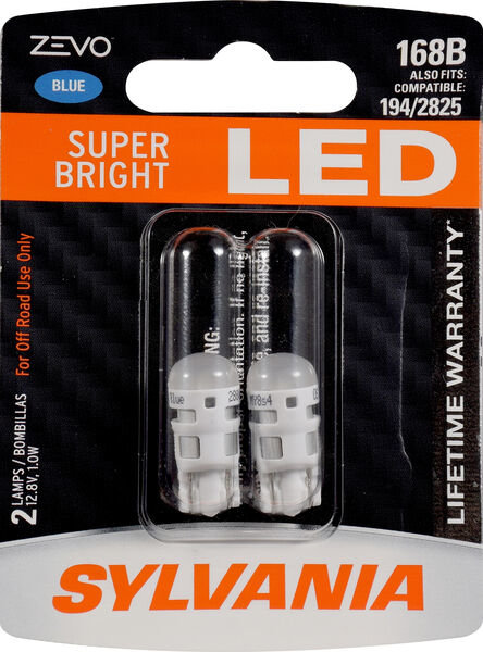 Sylvania 168BLED.BP2 #168B Blue Zevo LED Mini 2 Pack
