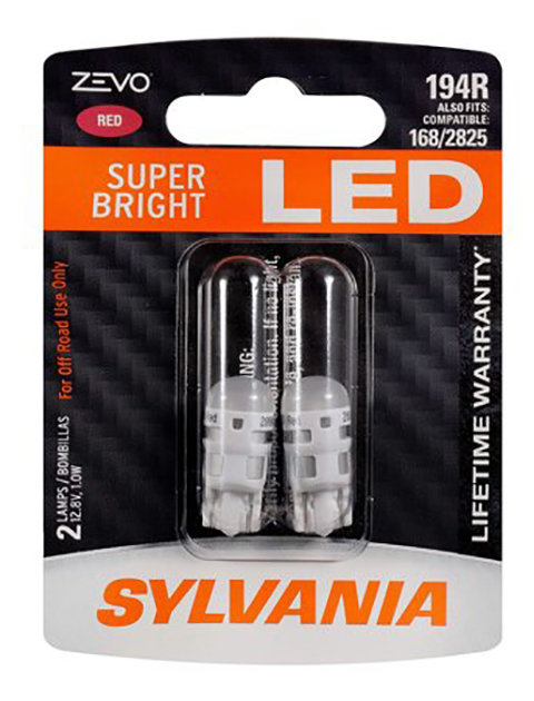 Sylvania 194RLED.BP2 #194R Red Zevo LED Mini 2 Pack