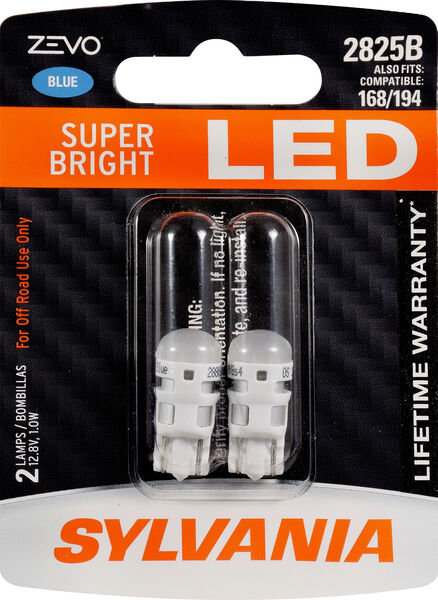 Sylvania 2825BLED.BP2 #2858B Blue Zevo LED Mini Bulb 2 Pack