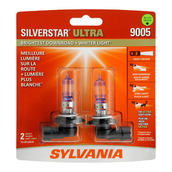 Sylvania 9005SU.BP2 #9005 SilverStar Ultra Halogen Headlight Bulb 2 Pack