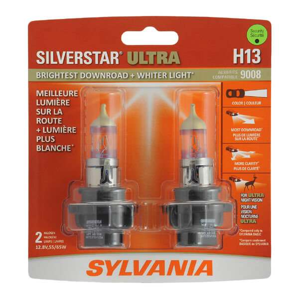 Sylvania H13SU.BP2 #H13 SilverStar Ultra Halogen headlight Bulb 2 Pack