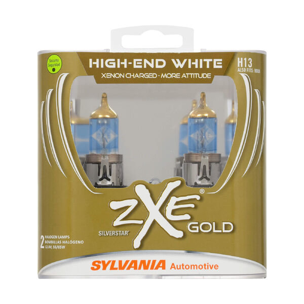 Sylvania H13SZG.PB2 #H13 SilverStar zXe Gold Halogen Headlight Bulb 2 Pack