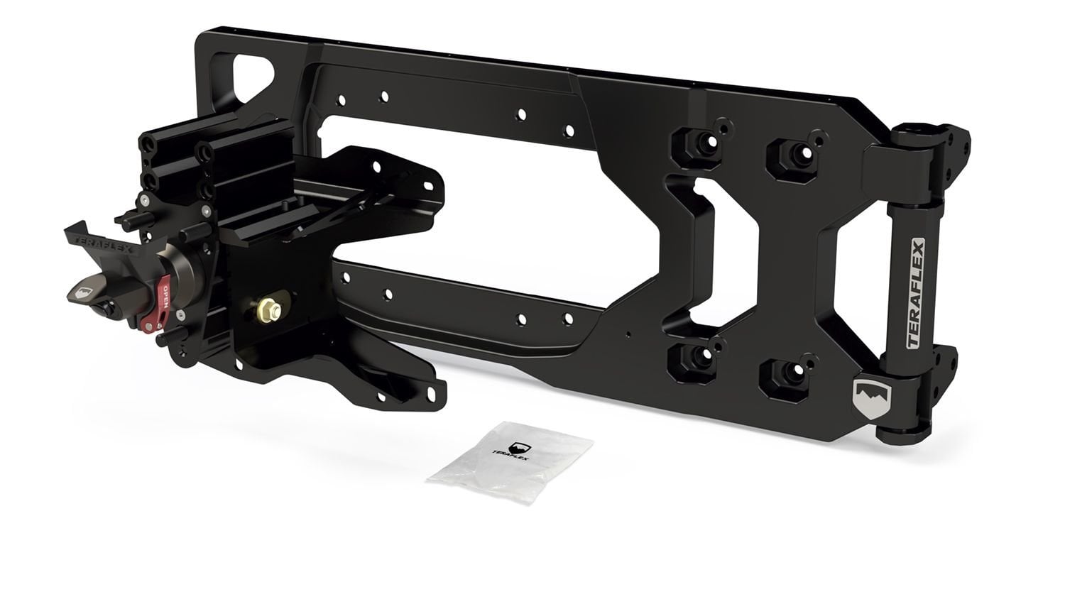 Teraflex Alpha HD Hinged Spare Tire Carrier & Adjustable Spare Tire Mount Kit For 18-26 Jeep Wrangler JL