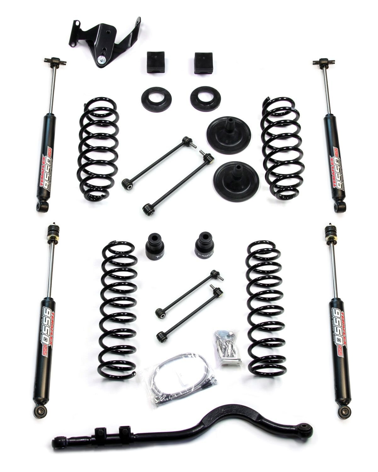 Teraflex 3" Coil Spring Base Lift Kit with Front Track Bar & 9550 VSS Twin-Tube Shocks for 07-18 Jeep Wrangler JK Unlimited 4-Door