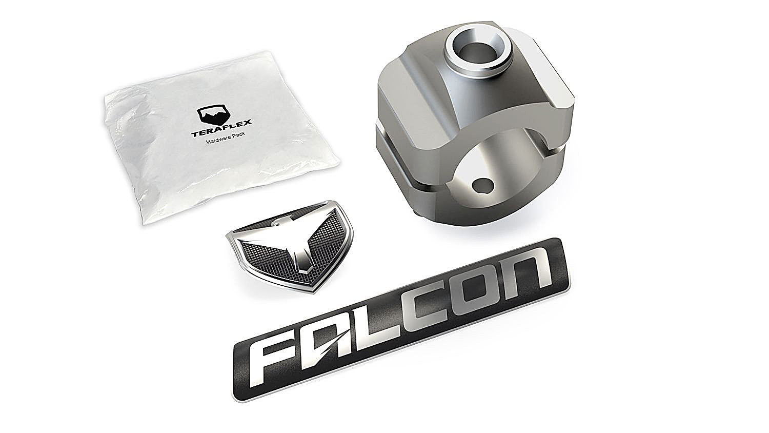 Teraflex 23-03-04-006 Falcon Nexus EF Steering Stabilizer Tie Rod Clamp Kitfor 18-26 Jeep WranglerJL & Gladiator JT with 1-1/2in Diameter Tie Rod