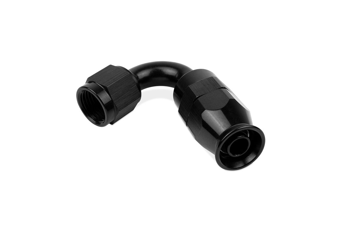 RaceFlux PTFE 120-Degree Double Swivel Hose End Fitting, Aluminum