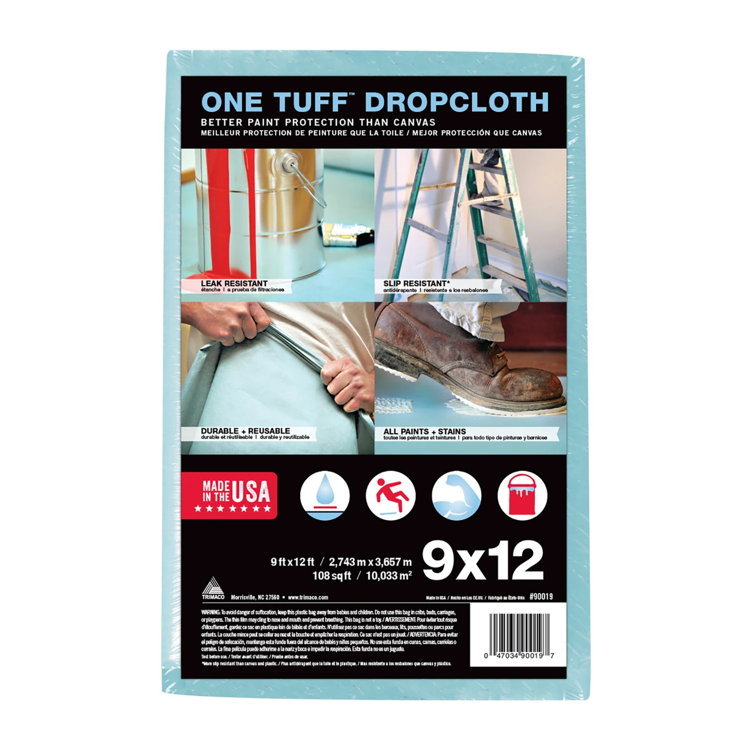 Trimaco One Tuff 9 Ft. x 12 Ft. Professional Grade Drop Cloth