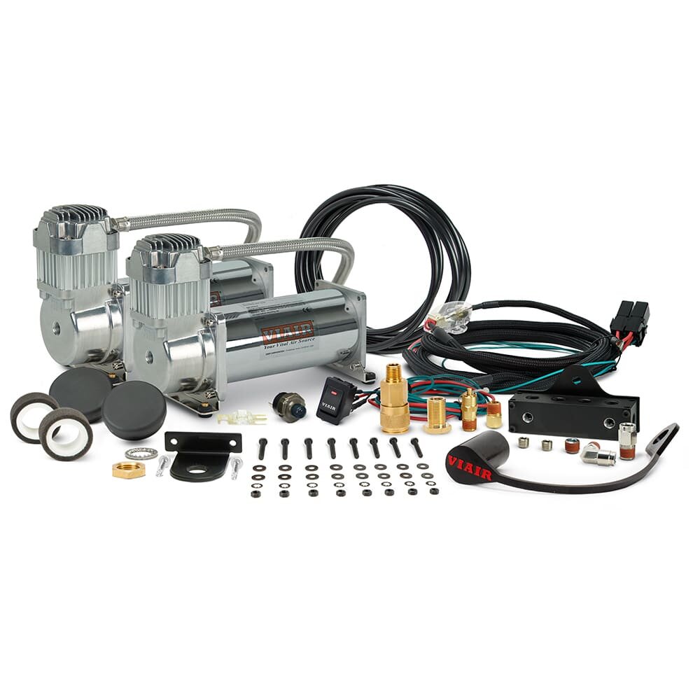 Viair 444DC01 Dual 444C High Performance Compressors Full System in Chrome