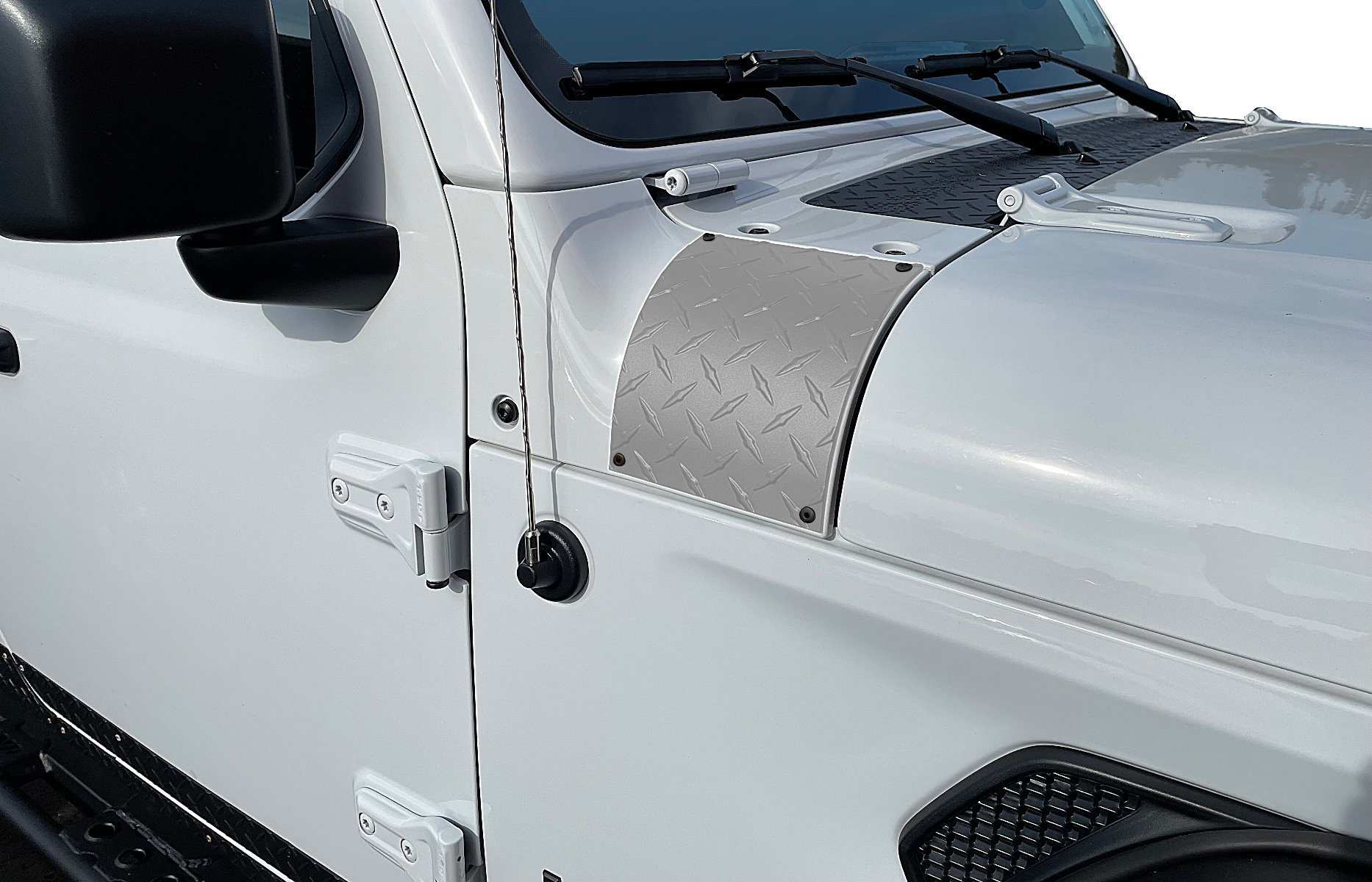 Warrior Products 6923 Outer Cowl Covers in Aluminum Diamond Plate for 18-26 Jeep Wrangler JL & Gladiator JT